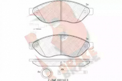 R BRAKE rb1803 -  Комплект тормозных колодок, дисковый тормоз